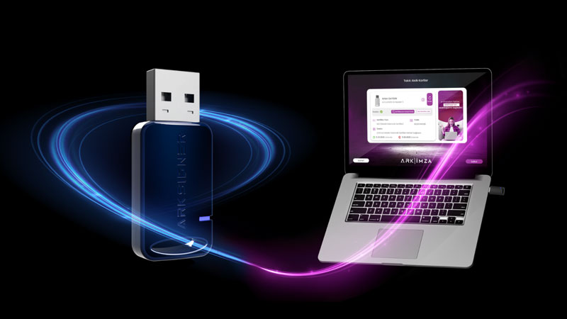 Arkİmza USB cihazı ve dizüstü bilgisayarda elektronik belge imzalama